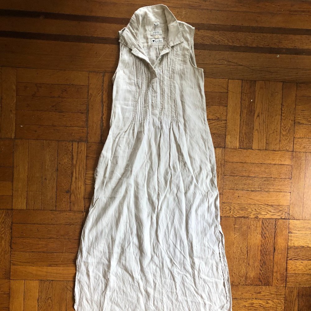Long linen shirt dress, sz S